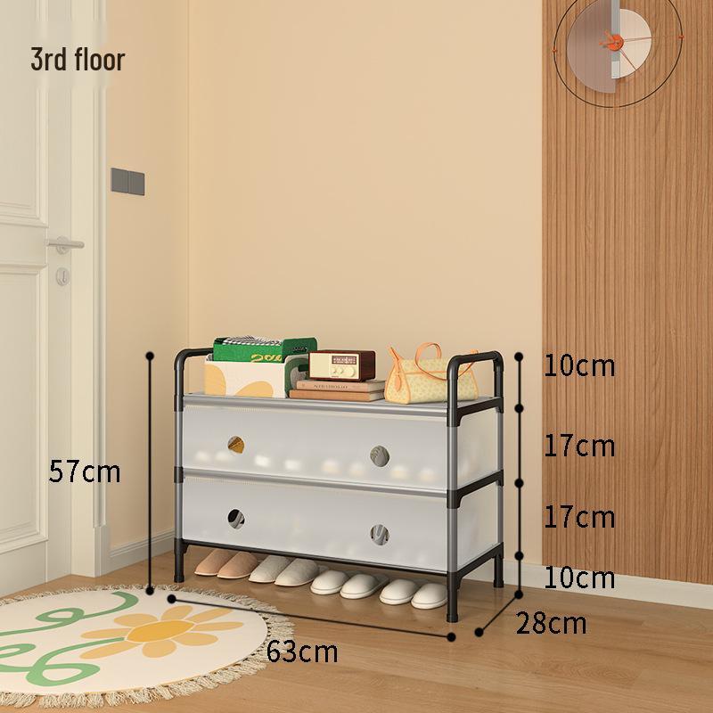 Platzsparendes Mehrschicht-Schuhregal mit Staubschutz für Wohnheime