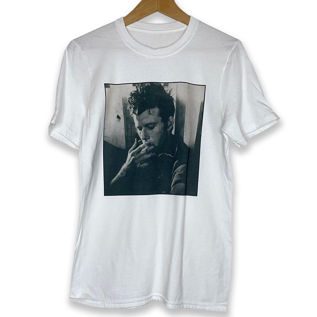 Vtg Tom Waits Music Star Heavy Cotton White All Size Unisex Shirt EN05
