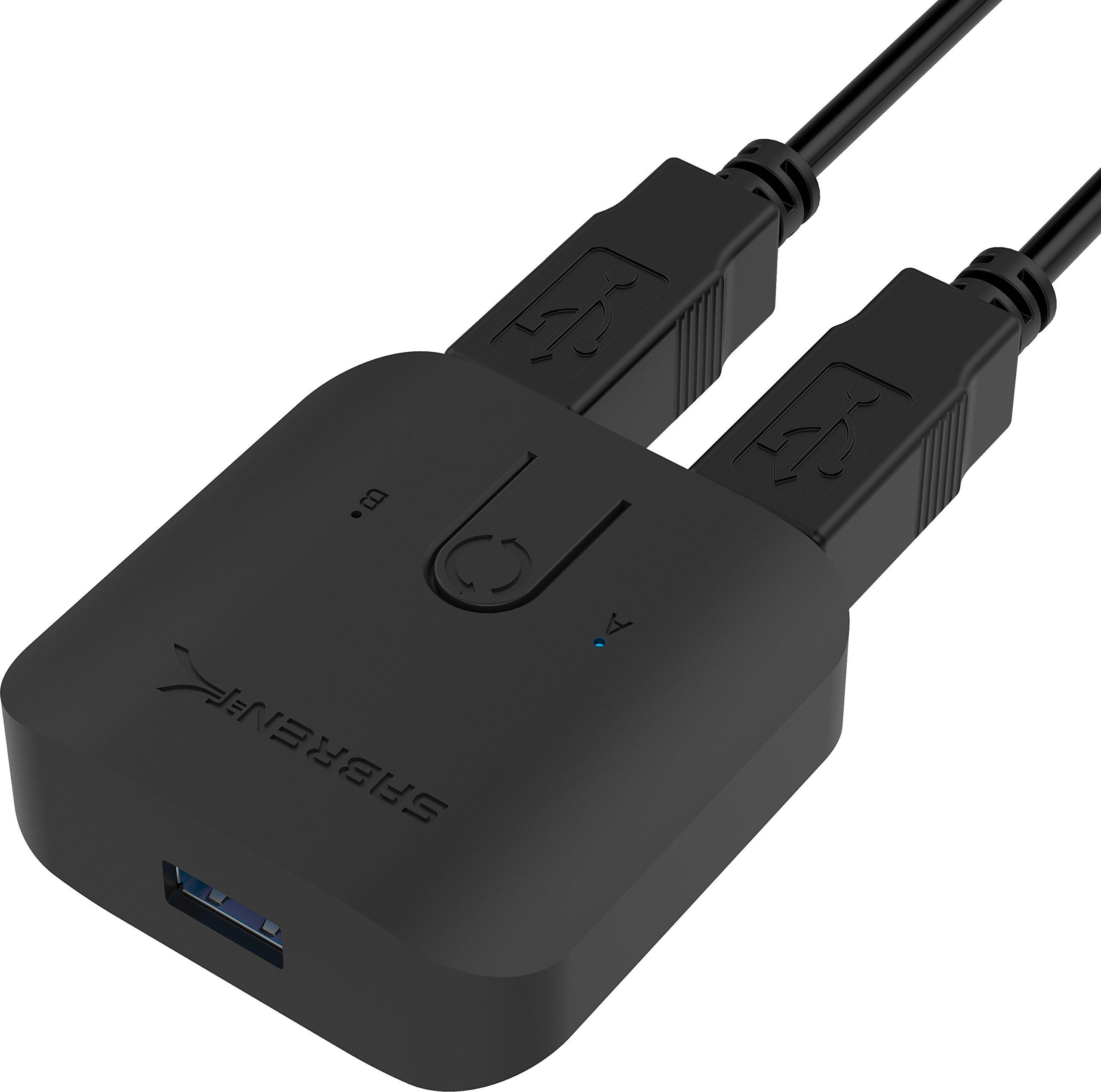 

SABRENT USB KVM 2 порта 1 порт USB SuperSpeed 5 Гбит/с для 0 флэш-памяти Совместим с Mac и Windows со светодиодными индикаторами Переключатель, Вход, Выход 3.0,