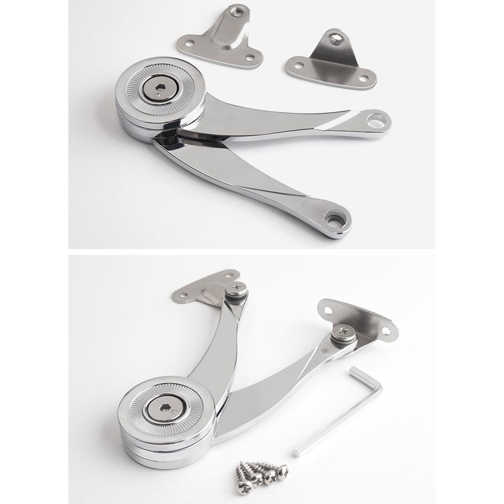 2Pcs Soft Close Chest Hinge Heavy Duty Lid Support Hinges Soft Close Folding Lid Stay Hinge for Cabinet Wardrobe