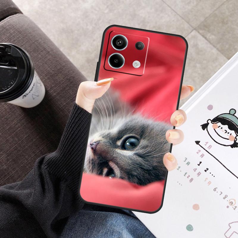 Cute Cat Animal Cover For Xiaomi Redmi Note 14 13 10 11 12 15 Pro Plus Case For Redmi 15 15C 14C 10C 12C 13C