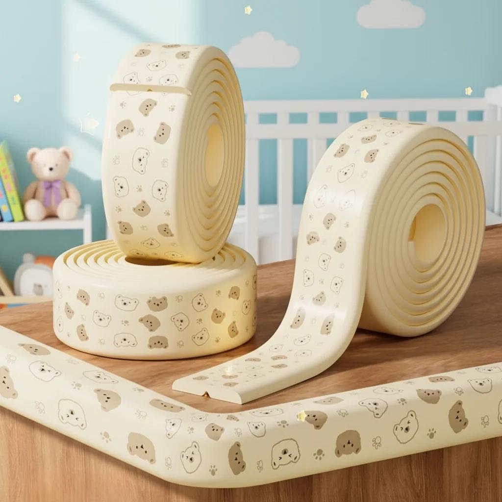 1PC Home Table Edge Sticker Wide Wrapped Edge No Sticker Corner Bumper 2M Safety Table Corner Protector Thickened Traceless