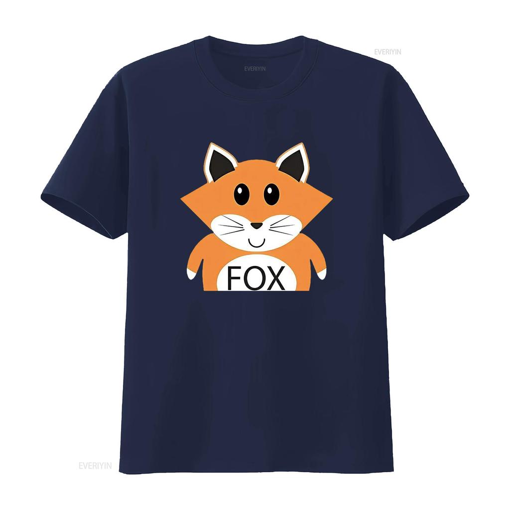 FOX American Retro  Womens T Shirt Black X Large vintage Washed Top For Everyday Wear fashion Comfortable Unisex Casual