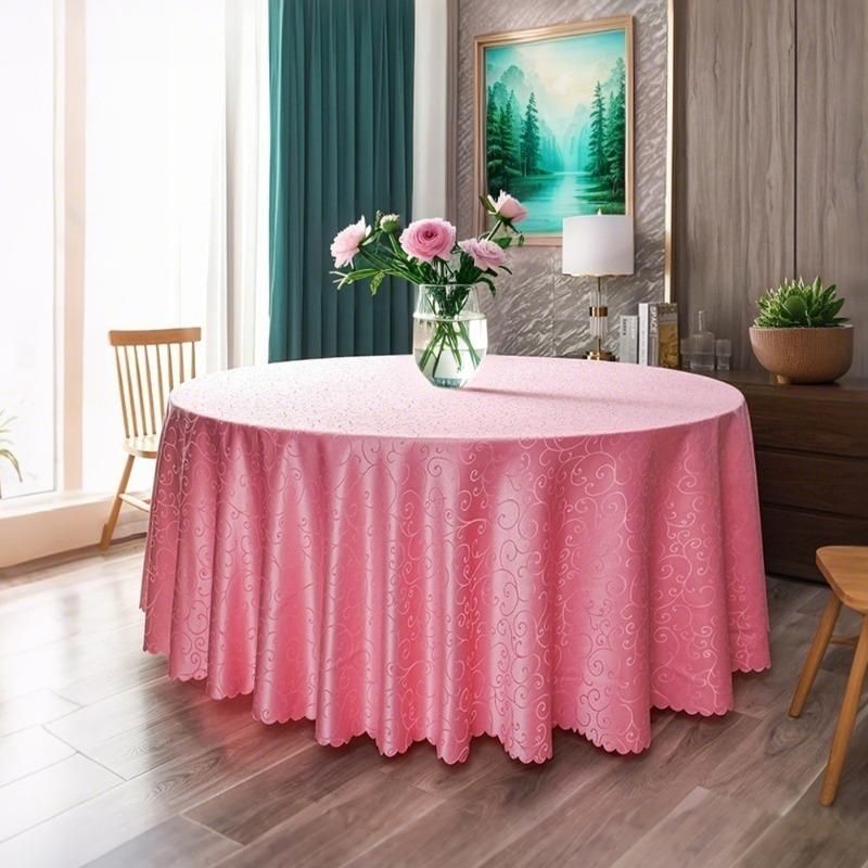 Thickened Circular Tablecloth for Hotel Restaurants Suitable for Parties European Jacquard Solid Color Durable Tablecloth Pad