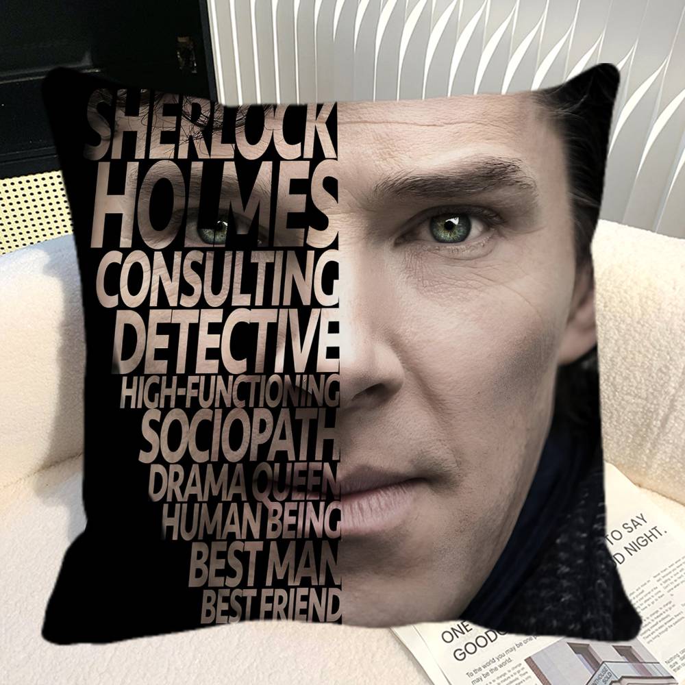 SSherlock HHolmes Pillow Case Square Pillow Bedroom Sofa Leisure Comfort Cushion Car Home Decoration