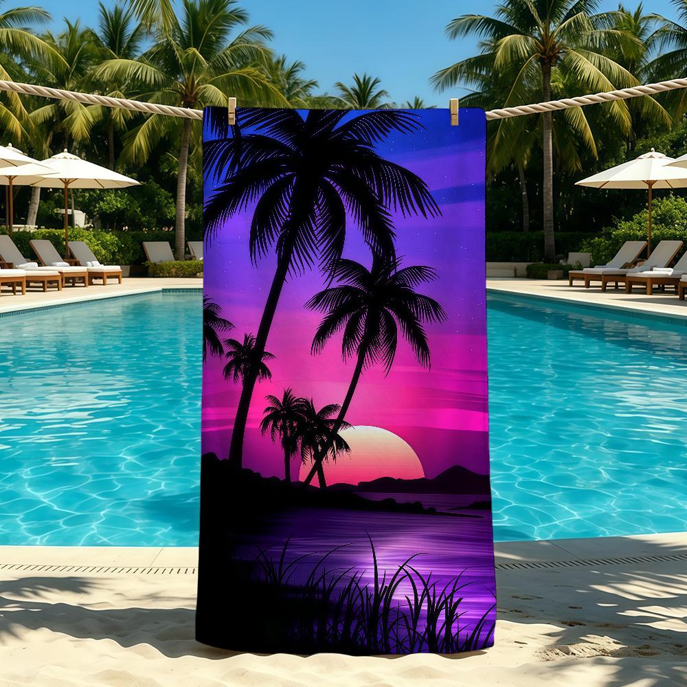 Towel For Outdoor Camping Beach Towel Super Coconut Tree Absorbent Quick-Drying Tropical Summer Towel