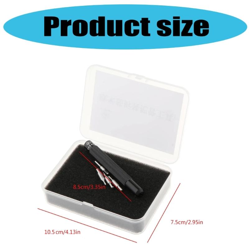 Heavy Duty Watch Crown Tube Insert Removal Tool Kit with 4 Interchangeable Head and Ergonomic Handle Watch Repair Tool