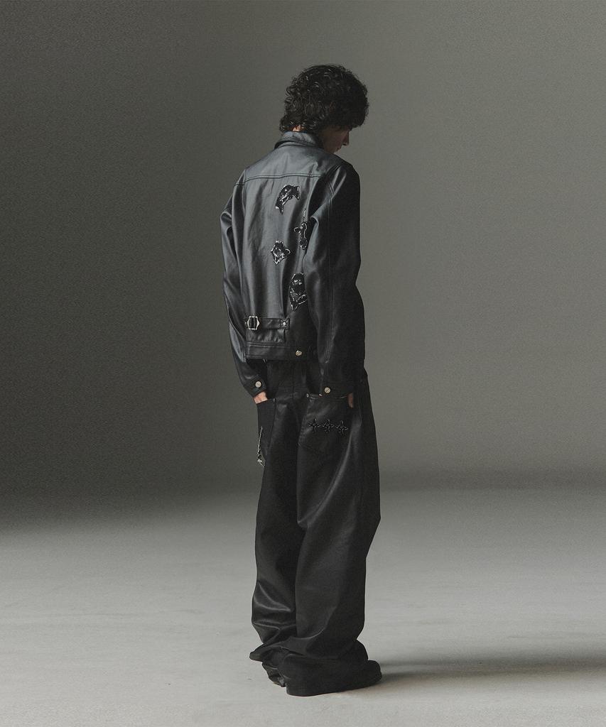 NOT4NERD Gecoate Gebogen Broek - Zwart