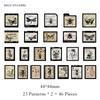 Journamm 44-46pcs Vintage Stickers Cute Flower Sticky DIY Scrapbooking Decor Junk Journal Collage Photo Album Sticker Stationery