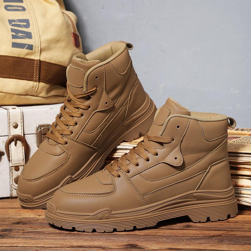 Martin Boots Men's Heightened Bag Head Retro Tooling Locomotive Boots Rhubarb Boots High Top British Style Big Head Shoes