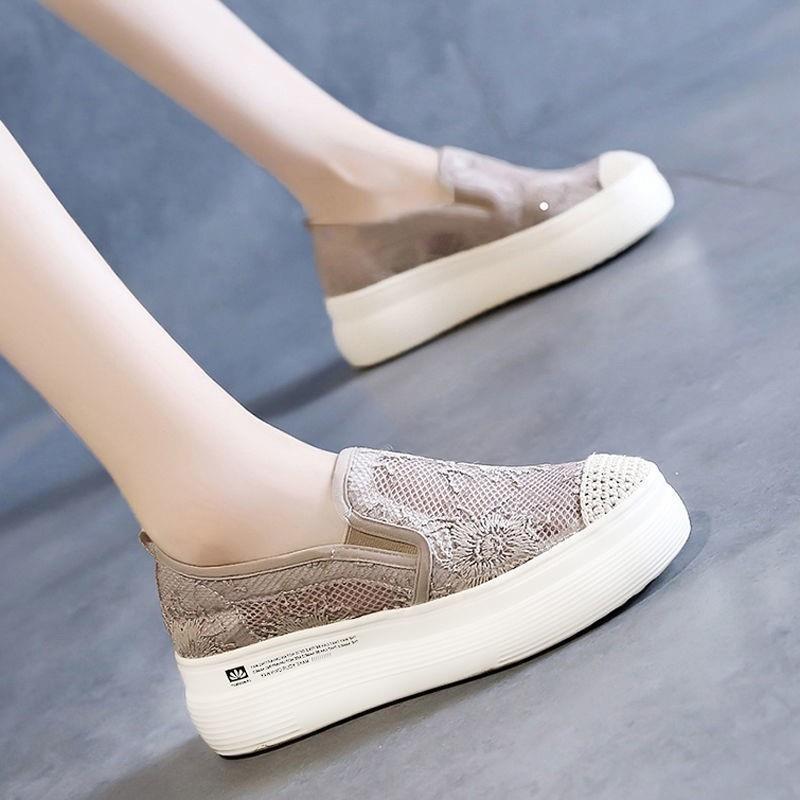 

Fisherman shoes women s Xiaoxiangfeng 2025 spring and summer new women s shoes platform casual lace one-pedal loafers single shoes women 40 хакі