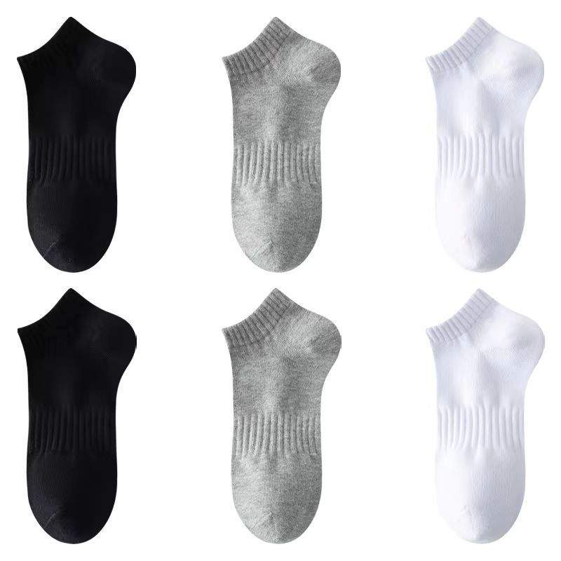 White Black Unisex Socks Solid Color Short Socks Men Breathable Socks