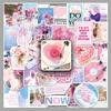 50 Pink Romantic Encounter Stickers: Sweet INS Style Decorative Stickers for Journals, Helmets, and Storage Boxes