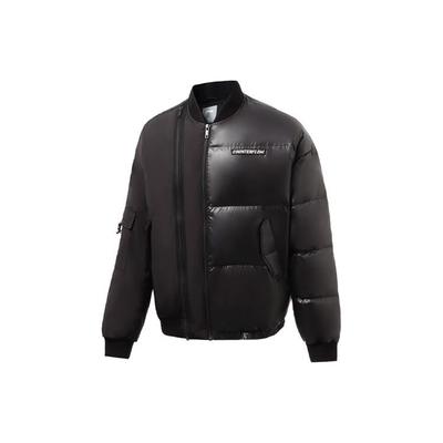 Li Ning CF Wu Xing Series Spliced Loose Short Warm Down Jacket Unisex Outerwear Black AYMR385-1