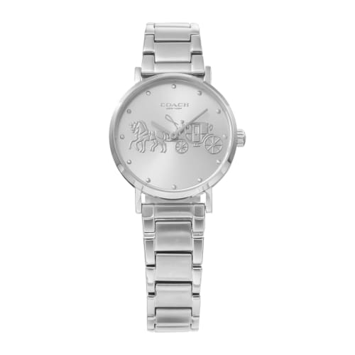 

Coach PERRY Women s Watch, Stainless Steel, Mineral Glass, Quartz Movement, Water Resistant, Silver, 14503795