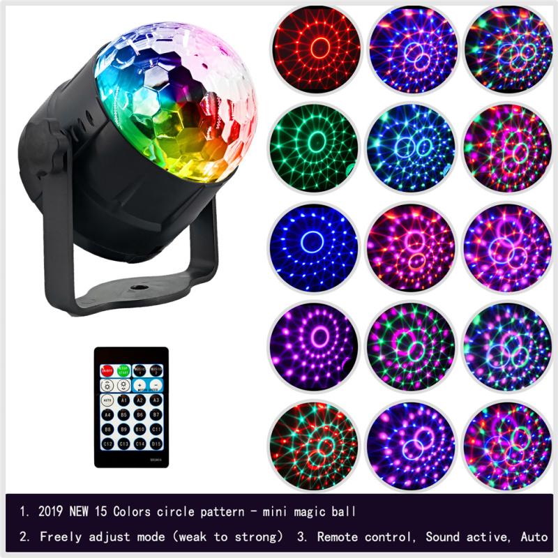 15-Farben-LED-Bühnenlicht, kleine Magic Ball Disco Ktv Stroboskoplampe mit Fernbedienung, mehrere