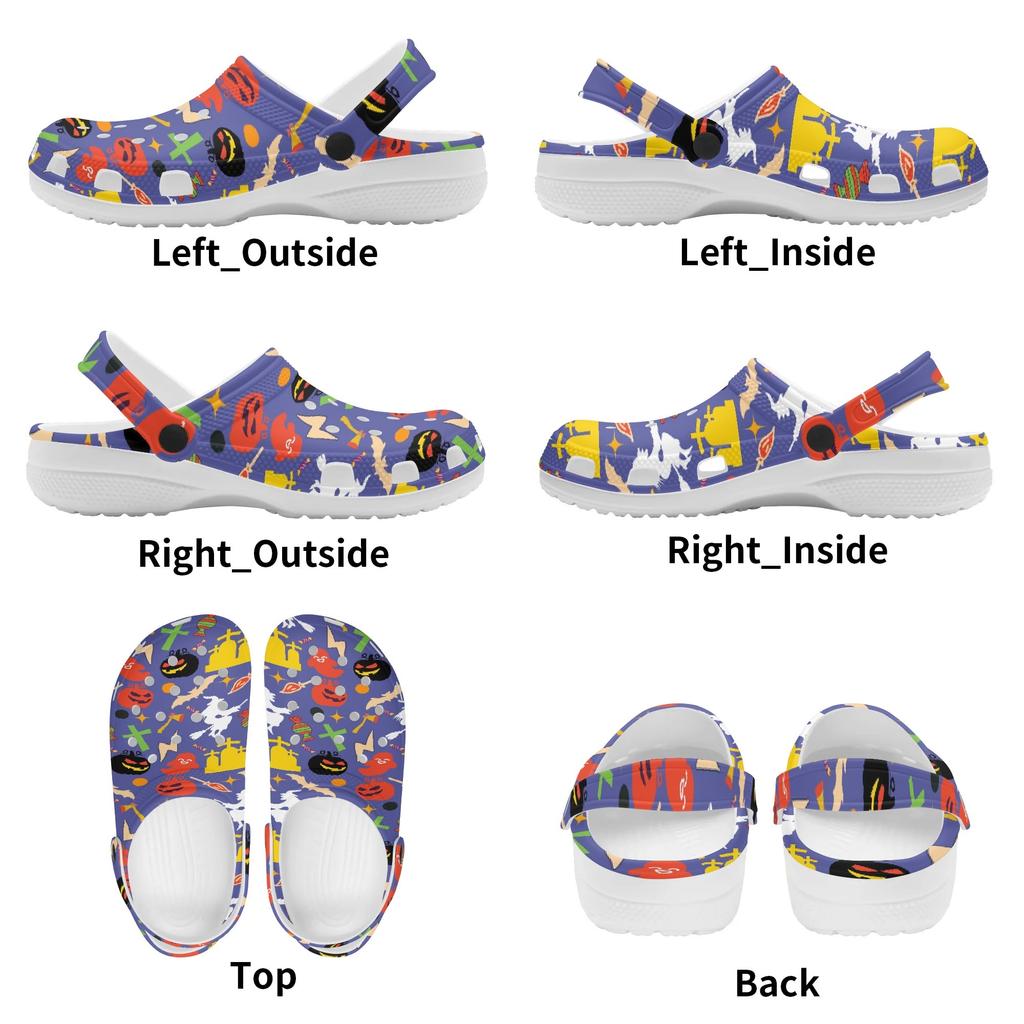 Women Men EVA Garden Clogs Printed Lightweight Breathable Slip On Shoes Beach Pool Bathroom Home Casual Outdoor Wear