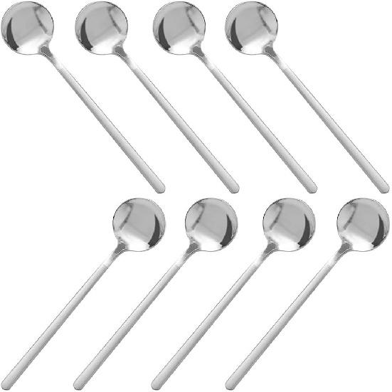 Pack of 8, Gold Plated Stainless Steel Espresso Spoons, findTop Mini Teaspoons Set for Coffee Sugar Dessert Cake Ice Cream Soup Antipasto Cappuccino,