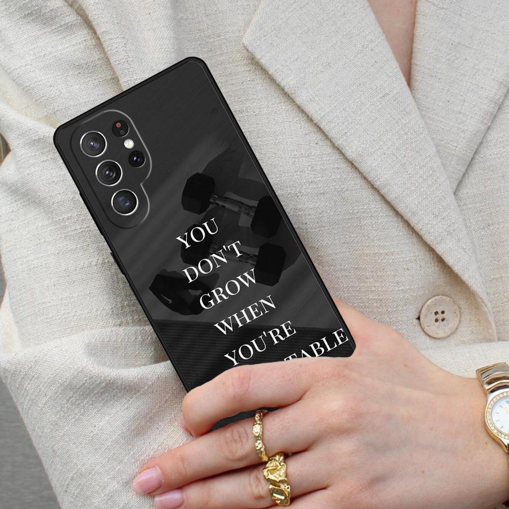 Bodybuilding Gym Fitness Quotes Cell Phone Case for Samsung Galaxy S26 Ultra S25 S24 S23 S22 S21 S20 Note10 Cover