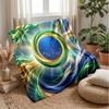 Brazil Football Printed Flannel Blanket Skin Friendly Warm Decorative Throw for Indoor Couch Bed Daily Use
