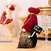 Stylish Burgundy Knitted Hat Gnome Doll With Champagne Sign For Festive Bar Decor