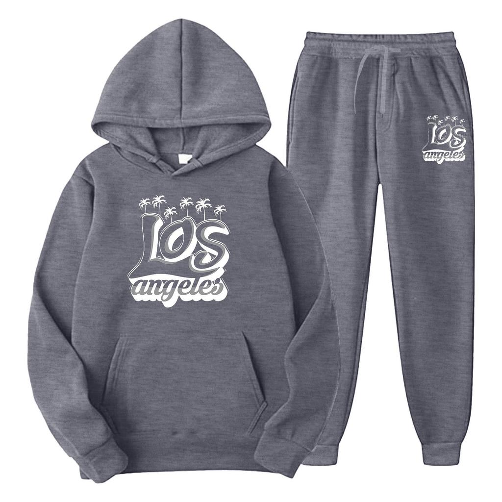 Men's suit pullover sweatshirt sweatpants set sweatshirt set fashion fleece men's hoodie