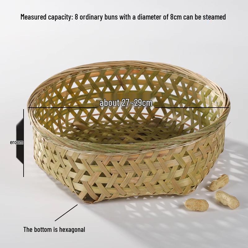 Bambus-Dämpfer: Handgefertigtes Tablett, Obstschale, Abtropfkorb und Hohlkorb