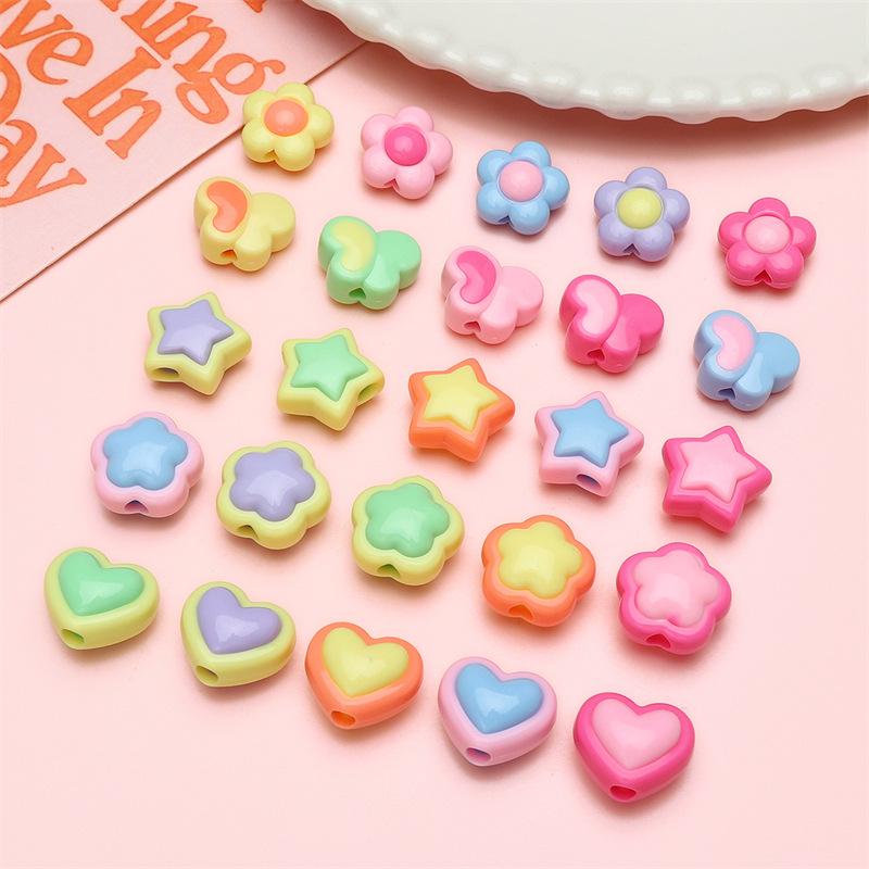 

Acrylic Bicolor Heart & Star Bead for DIY Jewelry Making
