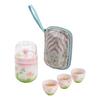 Ice Translucent Hand Painted Quick Cup Set 1 Pot 3 Cups Dehua White Porcelain Travel Tea Ware Portable Underglaze Brewing Pot