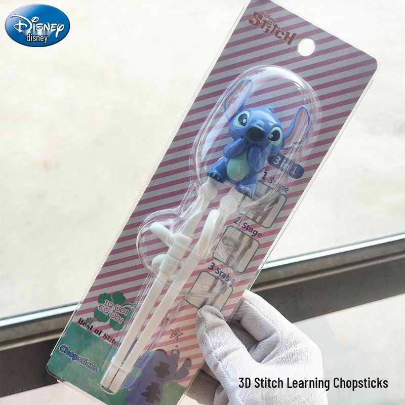 Disney 3D Cartoon Children's Stainless Steel Cutlery Set: Fork, Spoon, and Training Chopsticks