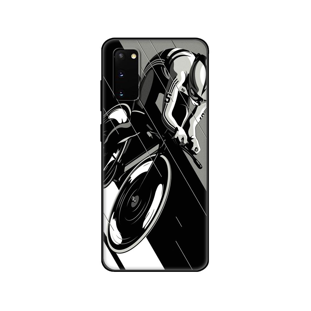 Black tpu Case For Samsung galaxy S20 /S20 PLUS/S20 ultra/S20+ /S20FE back cover BIKE CYCLING art