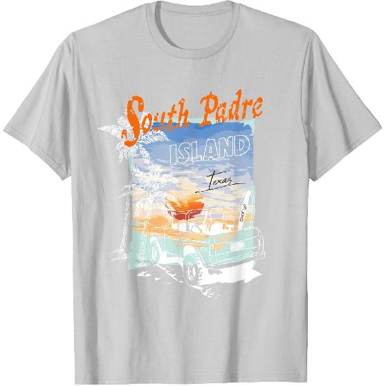 South Padre Island Texas Summer Vibe Sunset Palm Tree T-Shirt