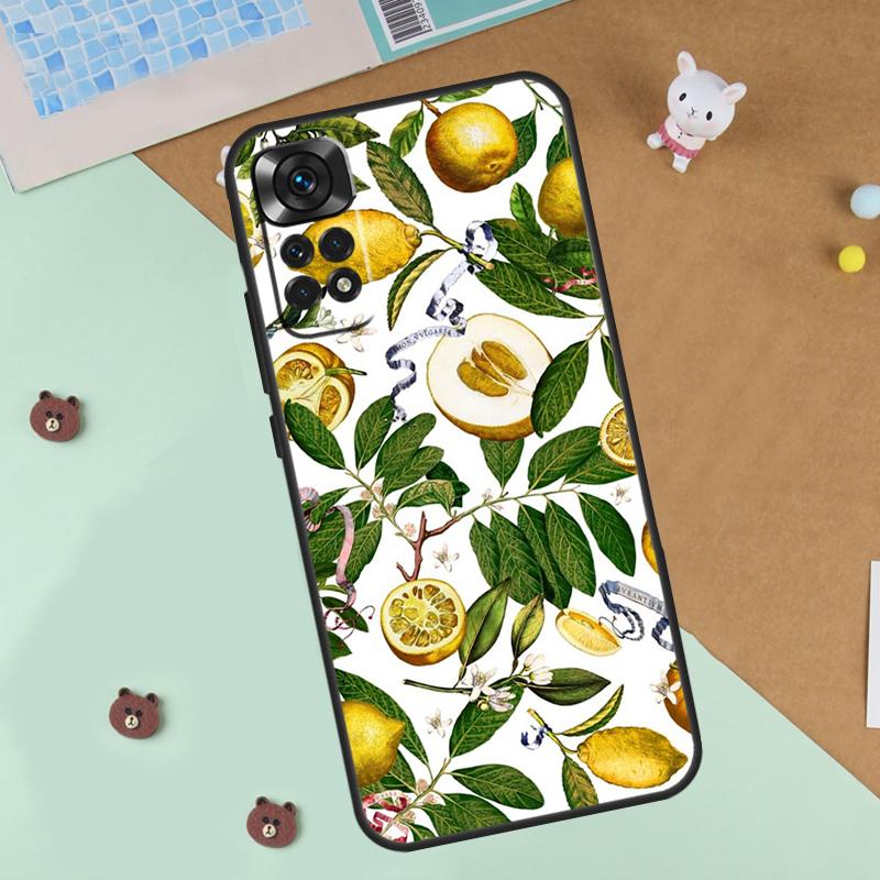 Tropical Summer Fruit Lemon Case For Xiaomi Redmi Note 14 13 12 9 10 11 Pro 10S 11S 12S Cover For Redmi 13C 10C 12C 14C
