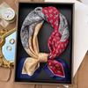 Foulard Quadrato in Seta a Pois di Lusso Fasce per Capelli Hijab da Donna Foulard da Collo Sciarpa di Raso Femminile Fascia per Capelli Wraps alla Moda Bandana