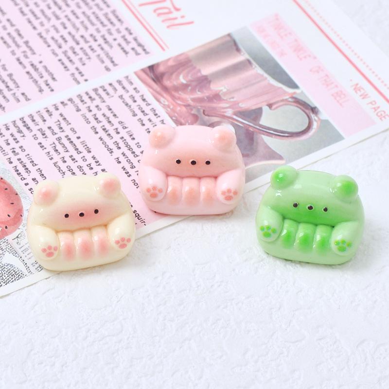 3D Bear Sofa Cartoon Shoe Charms, Cream Glue, Resin DIY Jewelry Accessories