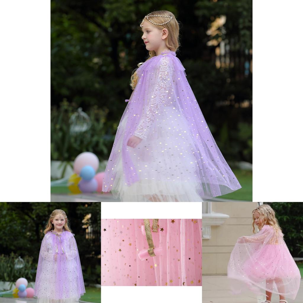 Magical Frozen Elsa Costume Cape In Soft Polyester For Princess Dress Up Fun