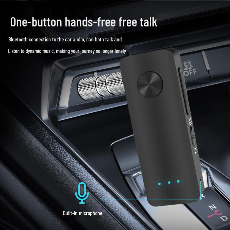 Bluetooth 5.3 Car Transmitter & Receiver - Hands-free Wireless 3.5mm AUX Audio Adapter