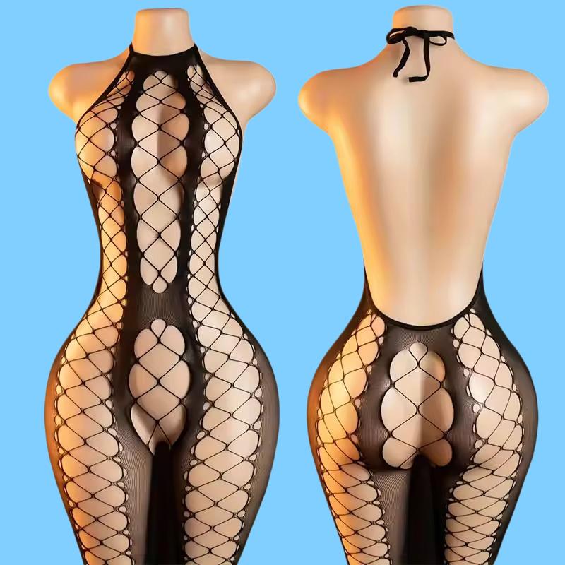 Erotic Open Crotch Bodystocking Lingerie Black Women Bodysuit Sexy Porn Sleeveless Underwear Lenceria Sexual Mujer Crotchless U1