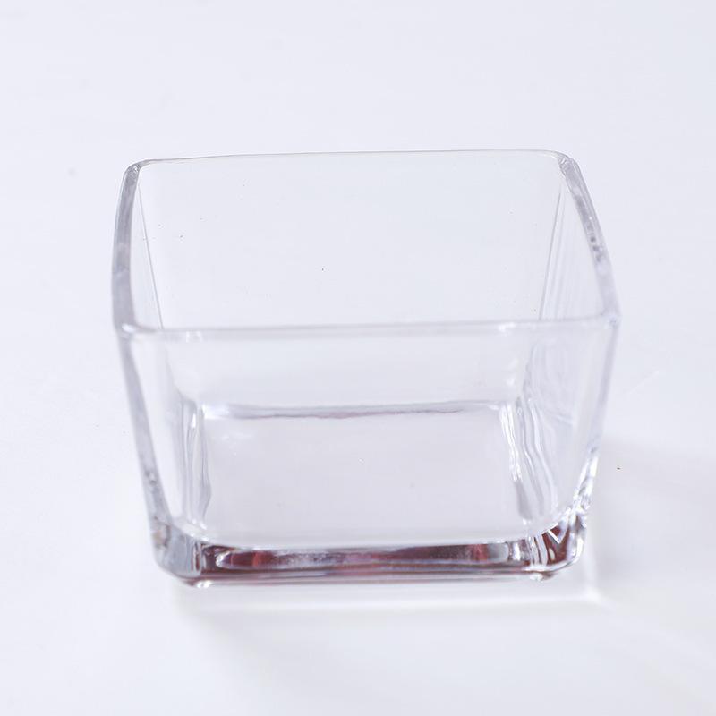 Nordic Transparent Square Plate Glass Household Fruit Snacks With Tray Plate Divided Dried Fruit Platter