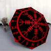 1pc Viking Compass Automatic Open/close, Heavy-Duty Iron Frame & 8-Rib Structure, Compact Folding Umbrella for Women/Men, All-Season Travel, Halloween