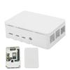 ABS Gehäuse 3 Stück Kühlkörper Gehäusebox passend für Raspberry Pi 4 Schwarz Weiß Transparent(Weiß )