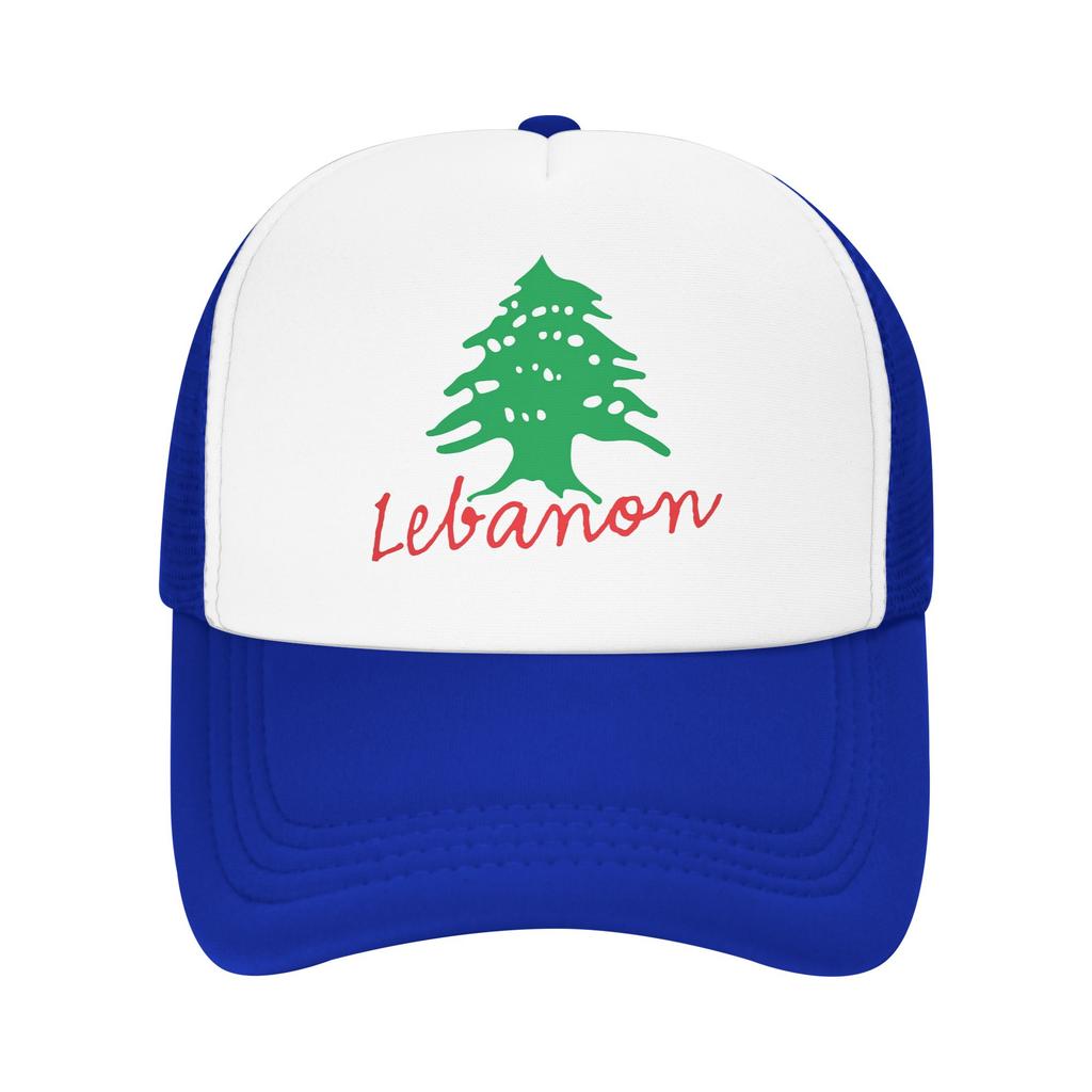 Lebanon Name with Lebanese Flag Cedar Tree Design Mesh Baseball Cap Unisex Casual Trucker Hat Hats Adjustable Summer Trucker Hat