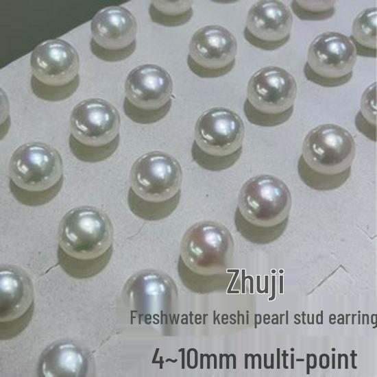 Wysokiej klasy kolczyki sztyfty z okrągłych pereł słodkowodnych 3-6mm ze srebrną sztycą