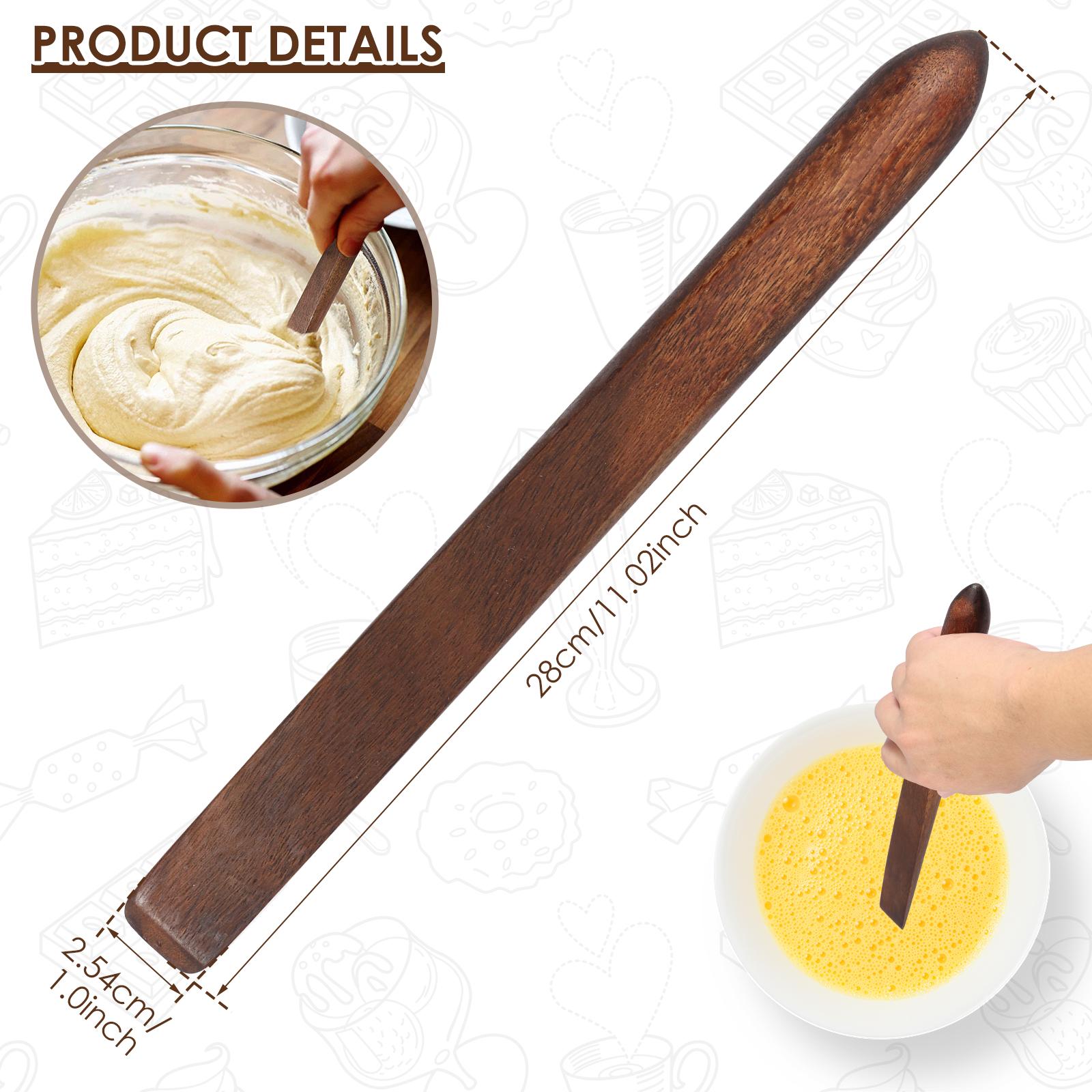 

Bread Stirring Spatula Eco-Friendly Wooden Sourdough Starter Mixer Kitchen Jar Scraping Tool Dough Mixing Flat Stirring Stick
