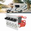 4 Gang Marine Switch Panel Blue LED Self Locking Push Button DC12V 16A Universal for Car Boat RV Tru