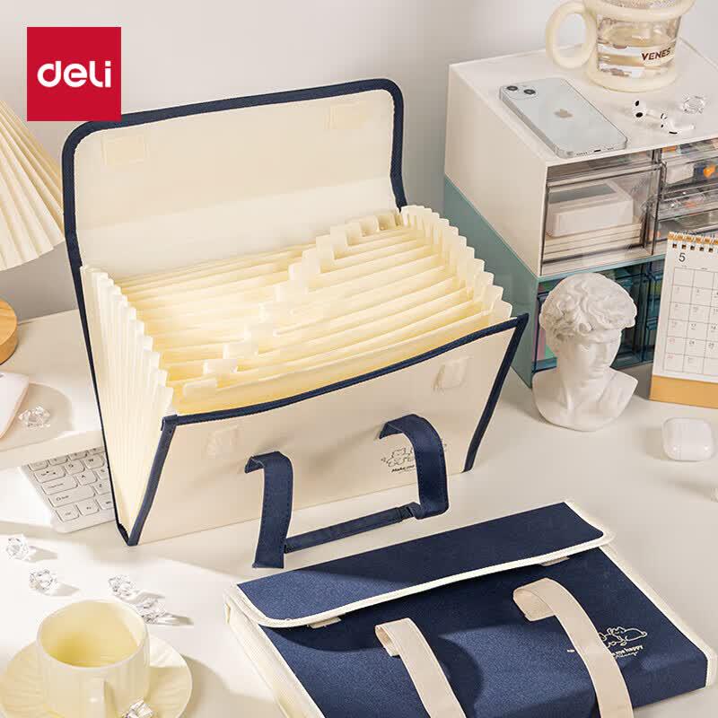 Deli A4 Fabric Expanding File Organizer