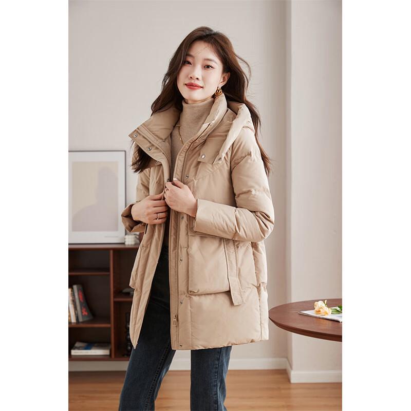 Fengxun Women's Winter Hooded Down Jacket FXJH3851