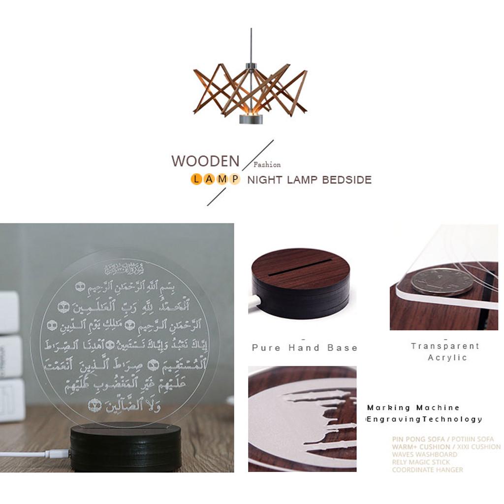 Muslim Ramadan 3D Night Light Table Desk Lamp Light USB Bedroom Child