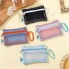 Dopamine Color Cosmetic Bag Mesh Zipper Coin Purse Portable Lipstick Key Storage Pouch