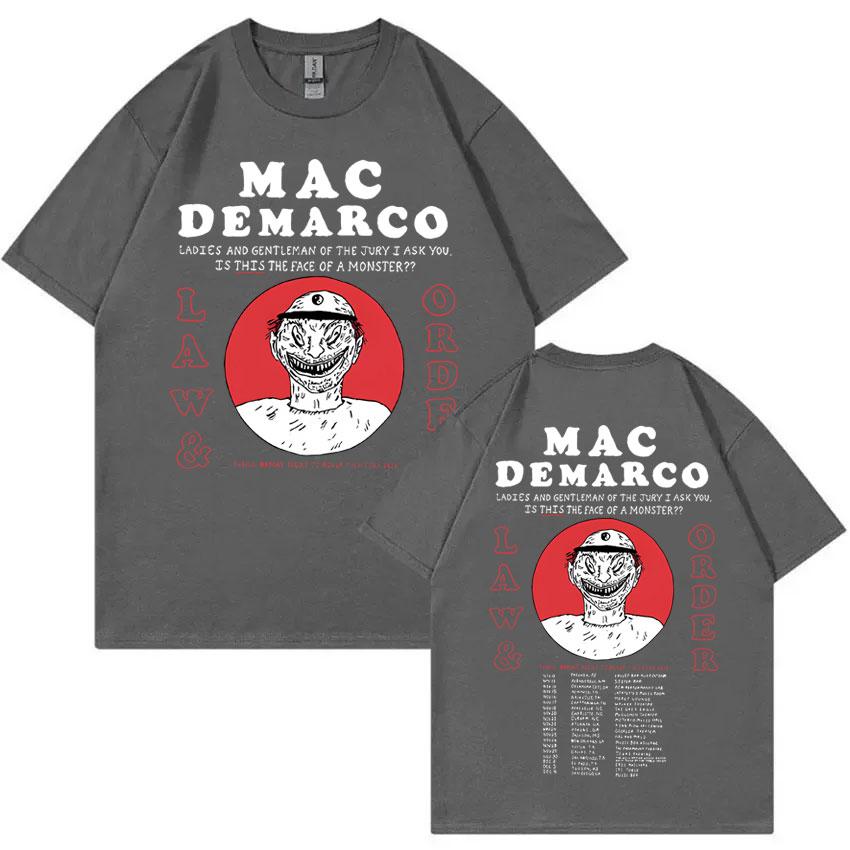 Singer Mac Demarco Law & Order Double Sided Print T-shirt Men Women Fashion Vintage Oversized Tshirt Men's Casual Cotton T Shirt
